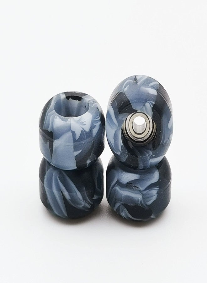RACOFSB Fingerboard Wheels with Bearing CNC Lathed Swirl Color New Material (Black mix) - Image 3
